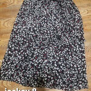 Jockey Shirt, A line, Black floral, Below knee, Size 8, Casual, Summer